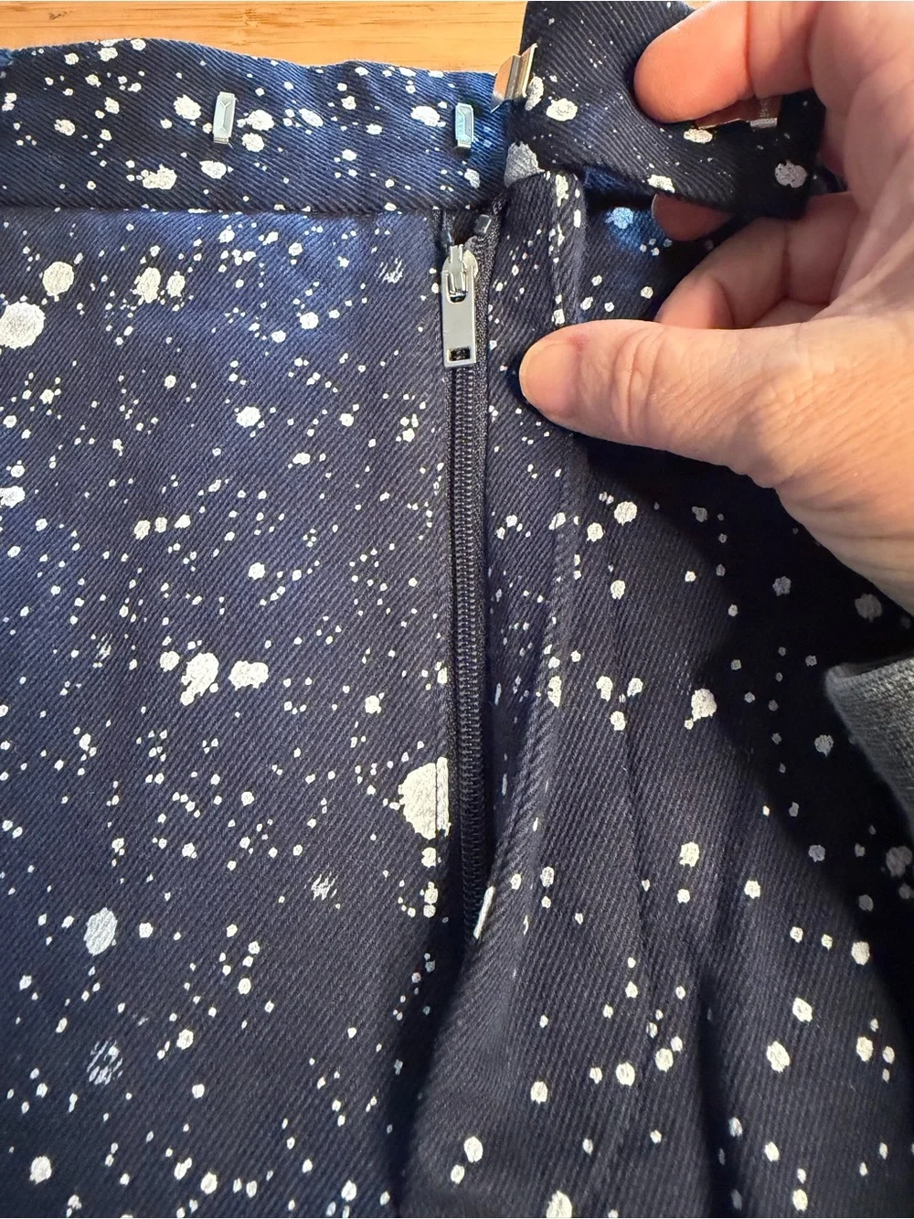 SECOND/LAYER Cerreto Trousers Navy Paint Splatter Size 48 (Waist 34)